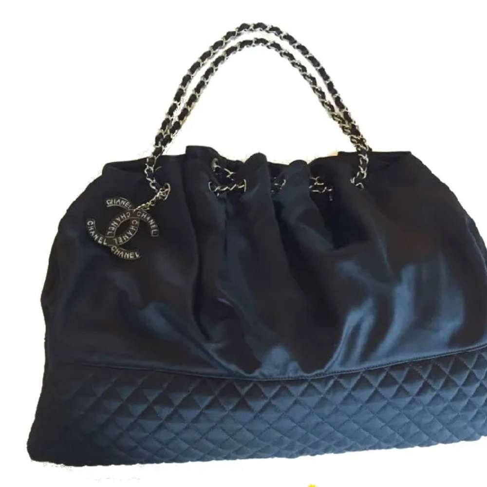 Chanel Melrose Cabas Bag in Teal Satin